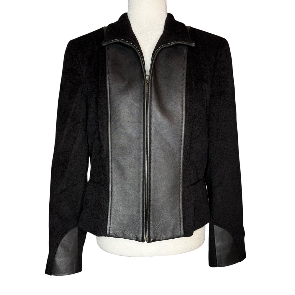 Peruvian Link Collection Baby Alpaca Wool Large Jacket Black‎ Made In Peru RARE